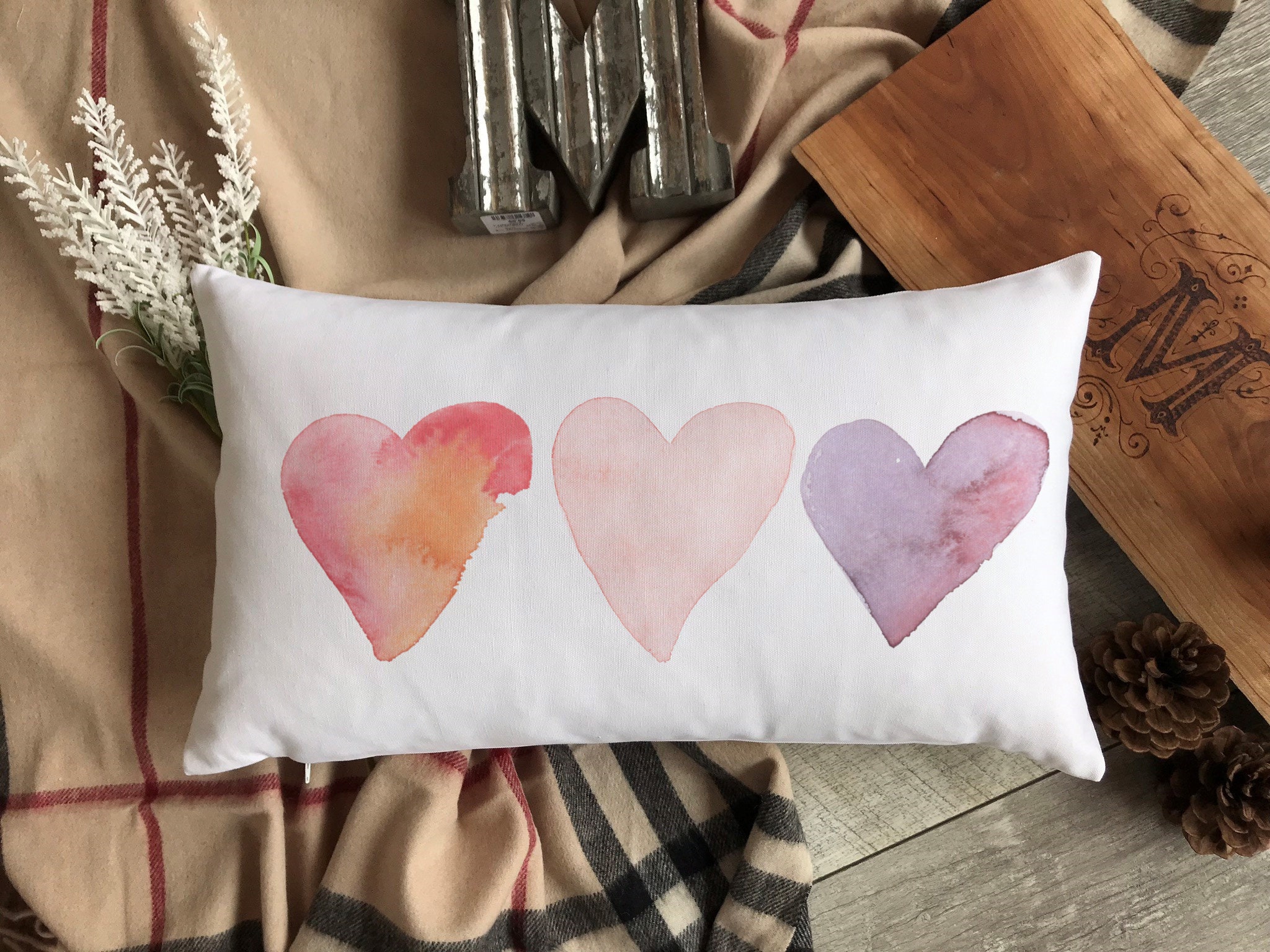 Heart Pillow Cover Valentine's Pillow Valentine's Etsy