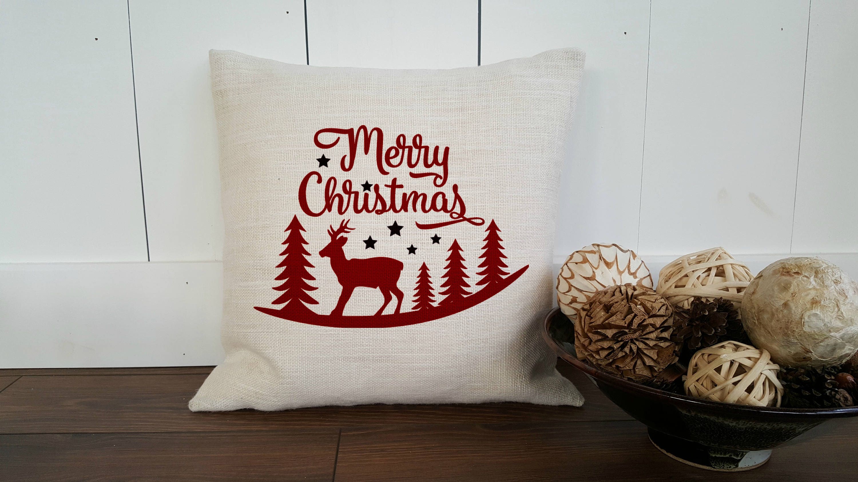 merry christmast pillow with deer trees decorative pillows rustic christmas decor cotton or burlap christmas pillows with zipper - Burlap Christmas Pillows merry christmast pillow with deer trees decorative pillows rustic christmas decor cotton or burlap christmas pillows with zipper - Burlap Christmas Pillows