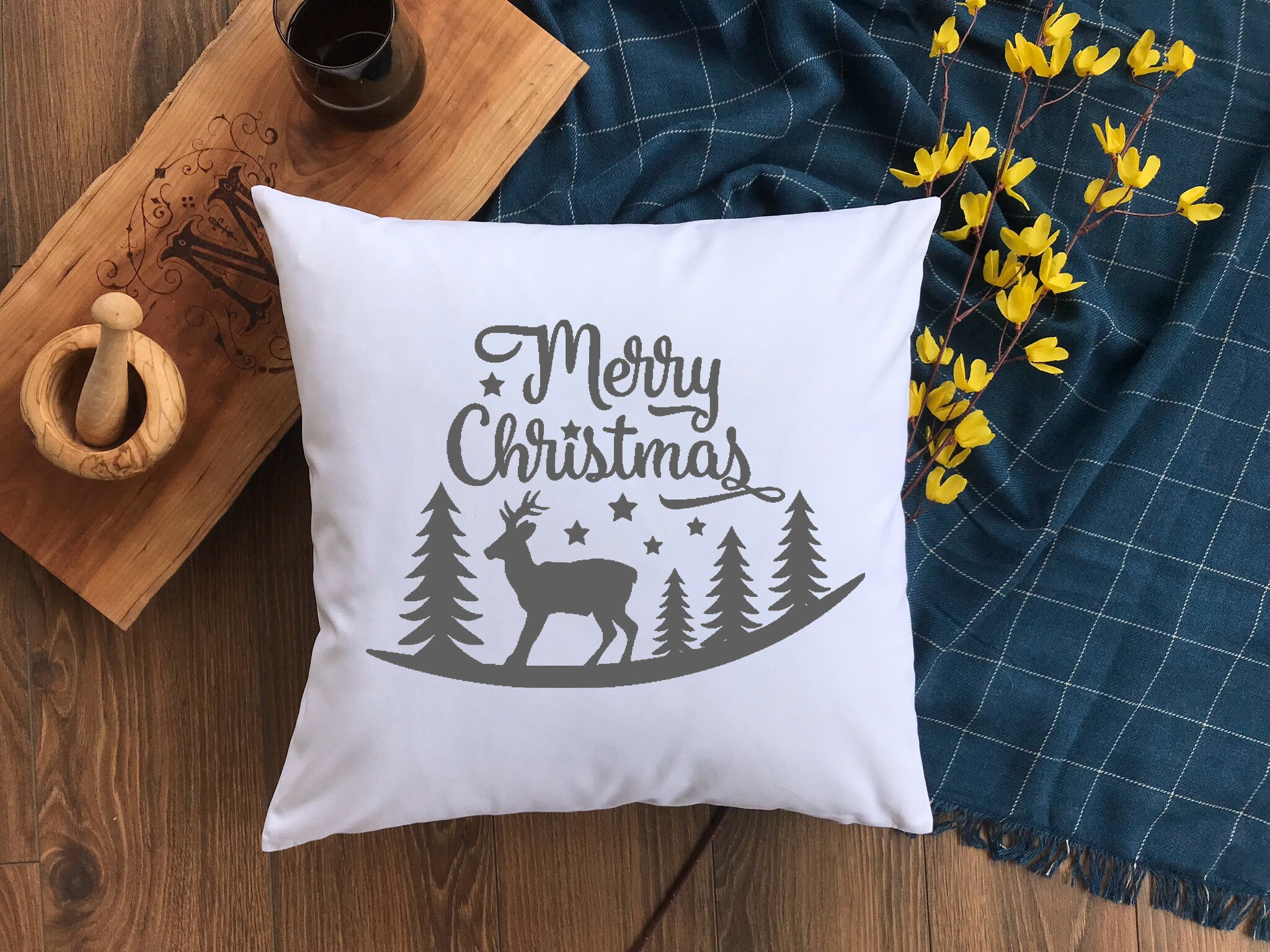 merry christmast pillow with deer trees decorative pillows rustic christmas decor cotton or burlap christmas pillows with zipper - Burlap Christmas Pillows merry christmast pillow with deer trees decorative pillows rustic christmas decor cotton or burlap christmas pillows with zipper - Burlap Christmas Pillows