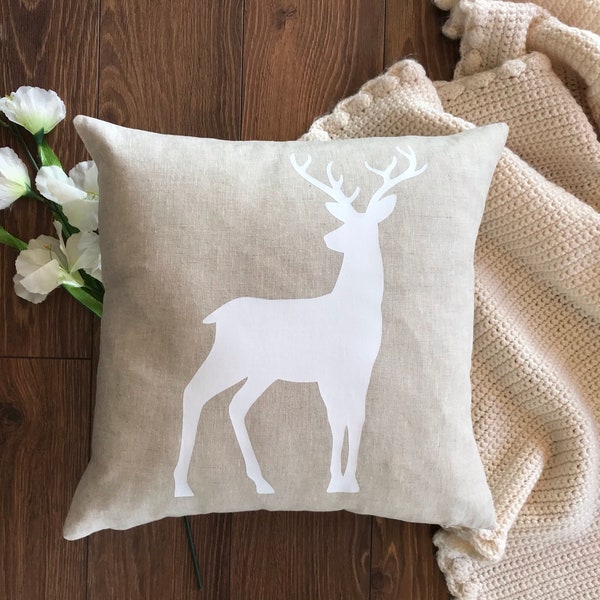 Deer Pillow Cover Etsy