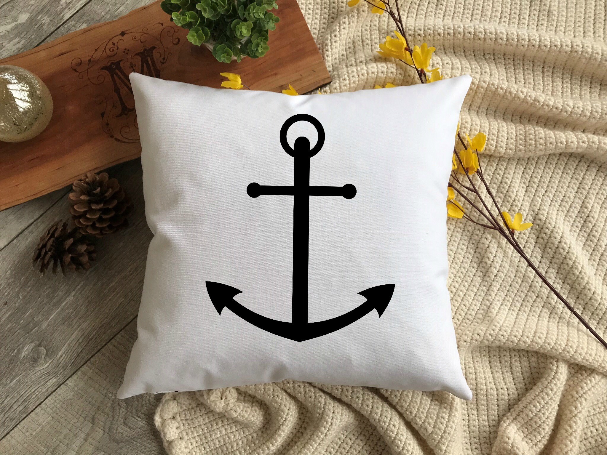 Anchor Pillows Nautical Pillows Decorative Toss Pillows