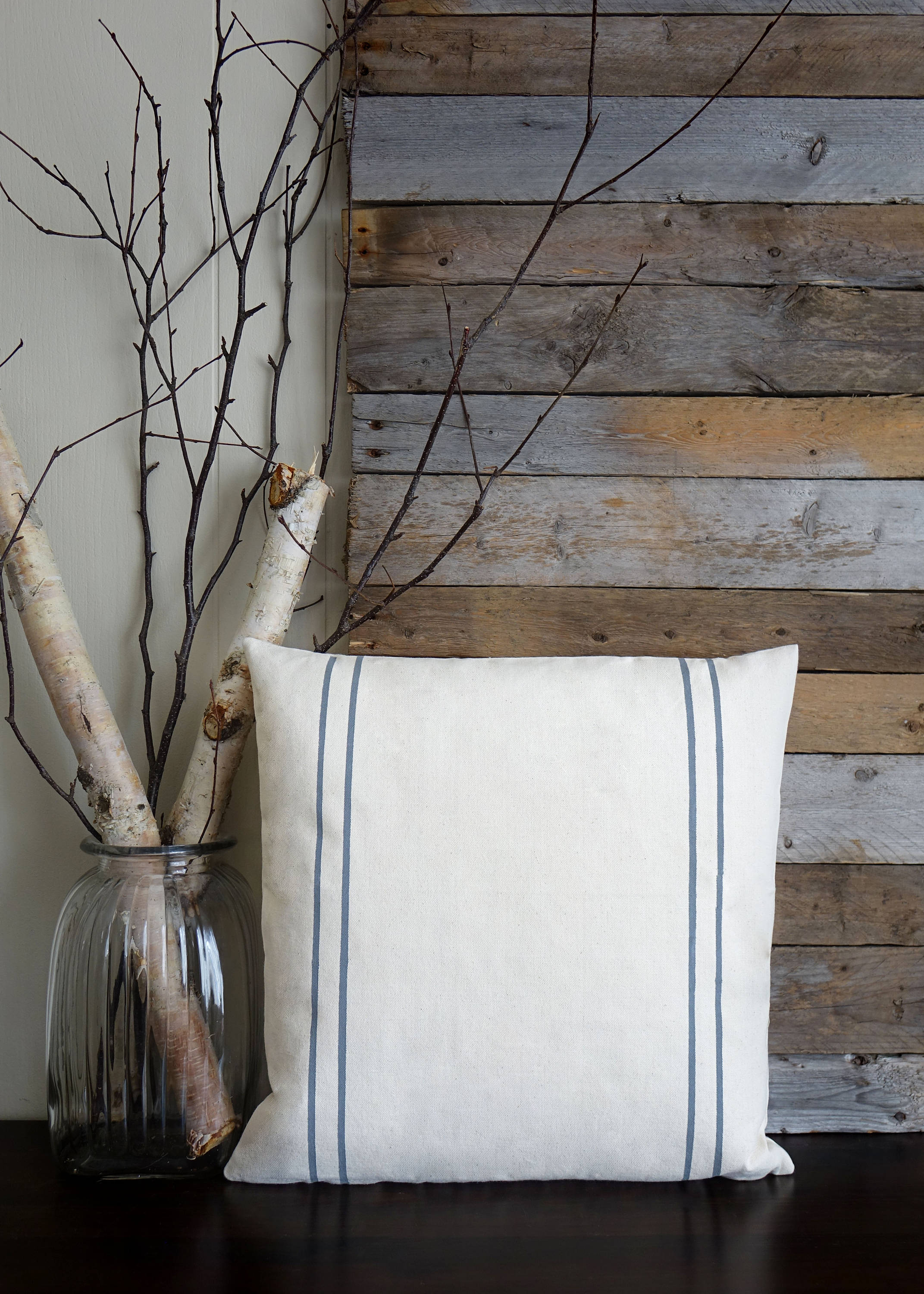 Farmhouse Pillow Cover Grain Sack Stripe Pillow Cover Rustic