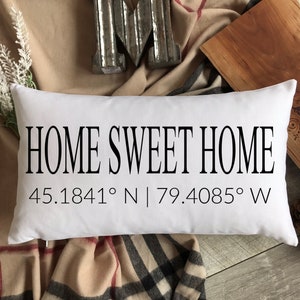 Home Sweet Home with Coordinates | Housewarming Gift | Home Decor | New Home Gift | Handmade Custom Gift | Location Gift with Coordinates