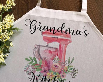 Custom Apron | White Polyester Chef's Apron | Full Color Apron in Choice of Design | Birthday Gift | Christmas Gift | Nana's Kitchen Apron