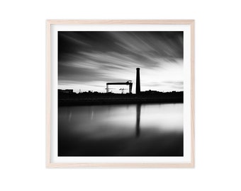 A reflection of Belfasts industrial past | Black and White Wall Art | Fine Art Picture | Square Print | B&W Photo | Black and White Art