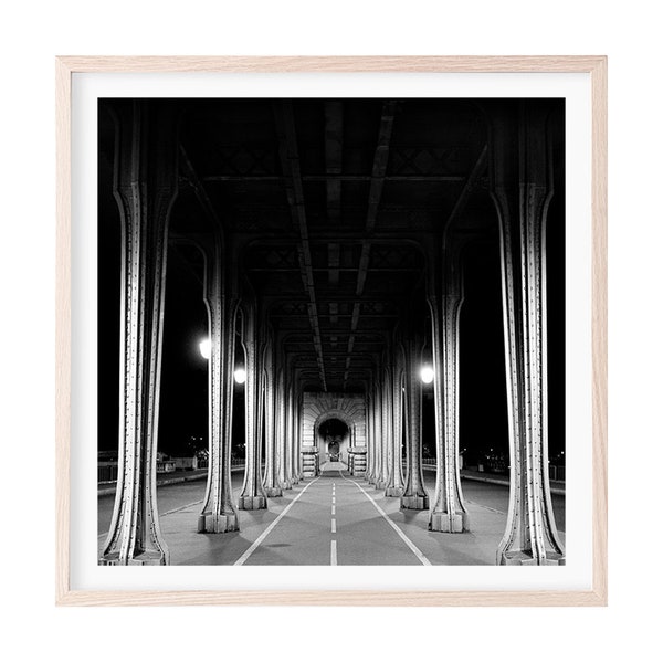 Under the Bir Hakeim Metro bridge Paris, Square, Black and White, B&W, film, fine art photography, travel, wall decor, France, French City