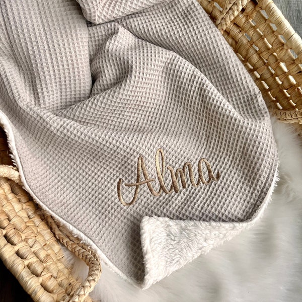 Winter baby blanket with name | Baby fur | Birth blanket | Blanket | Birth gift | Cotton | personalized | Basic equipment for the baby