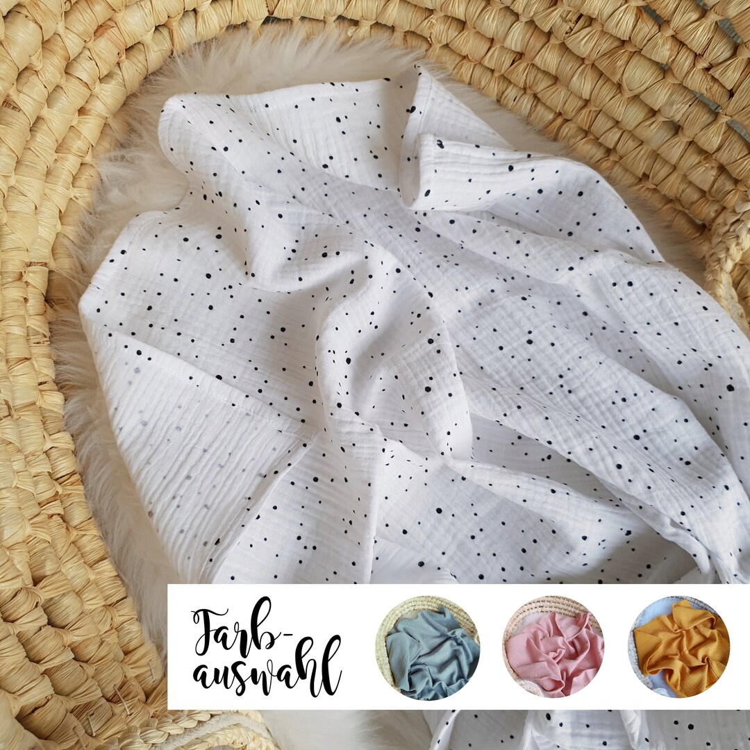 Muslin Baby Blanket With Name Birth Blanket Summer Blanket Etsy