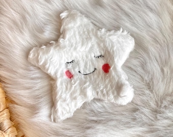 Crinkle Star Toy Made of Cotton Teddy – Sensory Grasping Toy for Babies – Handmade Gift for Birth or Baby Shower