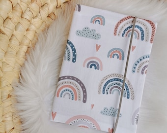 Fabric maternity record book cover | Pink maternity record book cover | Rainbow maternity record book cover | Maternity record book cover with extra pocket | Plain maternity record book cover | Maternity record book