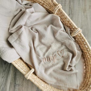 Muslin cloth with name | (Organic) cotton | Birth blanket | Summer blanket | Personalized baby blanket | Cuddly blanket | Personalized gift