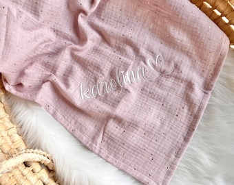 Muslin baby blanket with name | Cotton | Birth blanket | Summer blanket | Muslin cloth | Blanket | Birth gift | Christmas