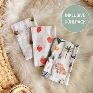 Cooling pack cover including cooling pad | 100% cotton | Comforter for the bump | Little something for the child | Children&#39;s birthday | Gift for kindergarten | Nursery