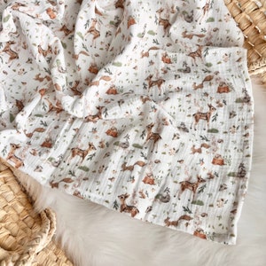 Muslin cloth baby personalized | Muslin baby blanket with animals | Gift with name | for birth | Muslin cloth baby with name | Muslin cloths