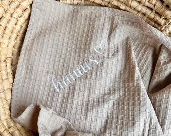 Baby blanket with name | Birth blanket | Blanket | Personalized | Birth gift | handmade | Pique | 100% cotton