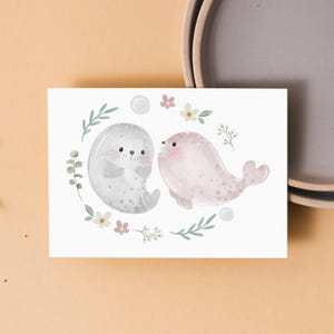 Kaart met zegels | Wenskaart | Ansichtkaart | naar de geboorte | Uitnodiging | voor je verjaardag | lieve kaart