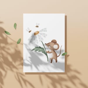 Kaart met muisjes | Wenskaart met muis | Ansichtkaart | naar de geboorte | Uitnodiging | voor je verjaardag | lieve kaart