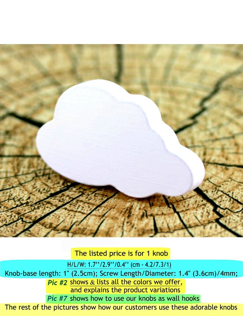 Kids Dresser Knobs Nursery Drawer Handles White Cloud Knobs Etsy UK