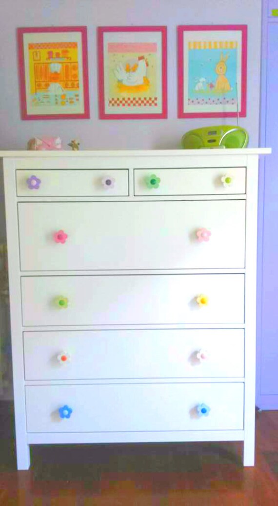 Childrens Door Knobs Pink Drawer Knobs And Pulls Flower Etsy