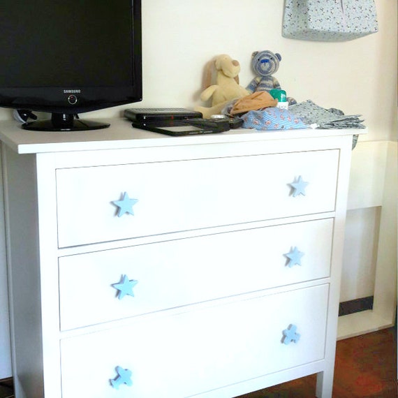 Baby Drawer Knobs White Star Knobs Kids Drawer Pulls Etsy
