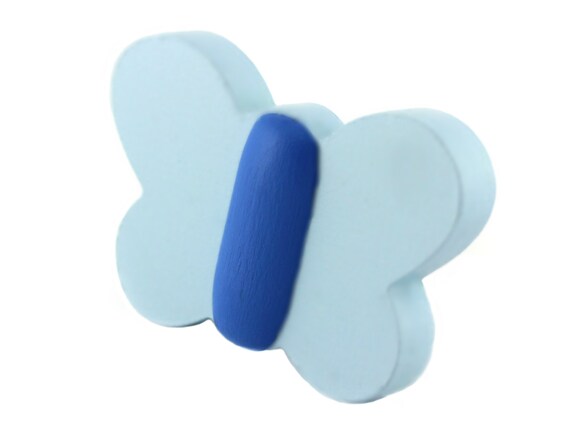 Blue Butterfly Knobs Kids Dresser Knobs Kids Drawer Pulls Etsy