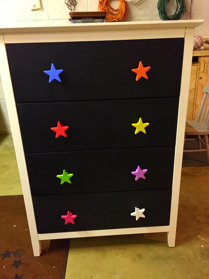 Kids Dresser Knobs Decorative Star Drawer Pulls Bluelight Etsy