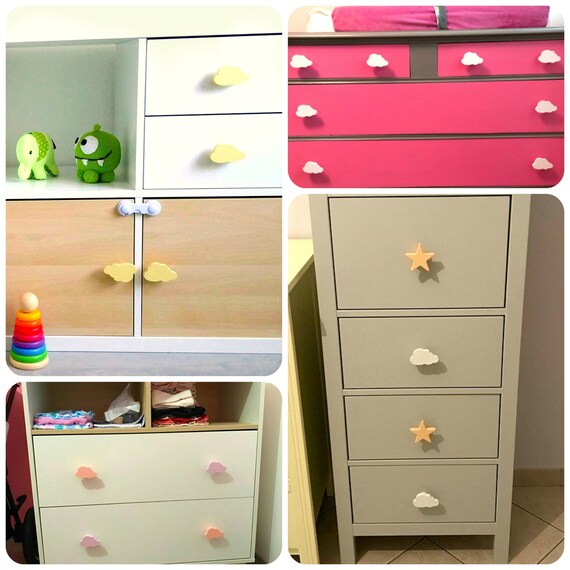 Kids Closet Dresser Knobs Space Themed Nursery Decor White Etsy