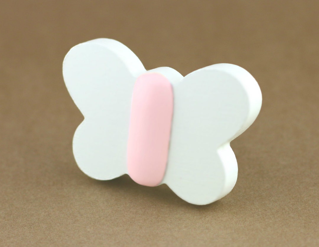 Kids Dresser Knobs Nursery Furniture Decor White Butterfly Etsy