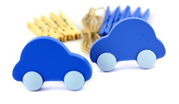 Children art display-Two blue cars nursery design-Wall hangings-Kids room decor-Nursery cable art-Photo holder-Baby furniture