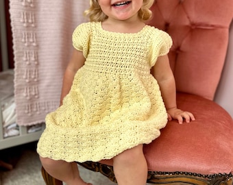 CROCHET PATTERN PDF- Robe Joséphine, Patron de robe bébé au crochet, Robe au crochet fille