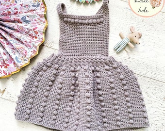 Crochet Baby Dress Pattern: Dottie Pinafore, Overalls (PDF Pattern)