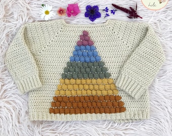 Prism Cardigan Crochet Pattern – Kids Sweater, Beginner Friendly (PDF Pattern)