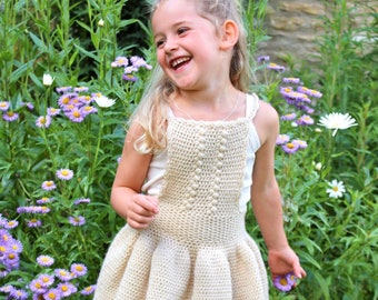 CROCHET PATTERN PDF-The Countryside Pinafore/ Crochet Dress Pattern/ Crochet Skirt/ Crochet Pinafore/ Beginner Crochet/ Easy Crochet