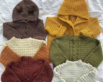 Autumn/ Winter Crochet Children&#39;s Sweaters/Jumpers- Pattern Bundle