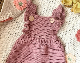 PATRÓN DE GANCHILLO PDF- Ginny Romper, Baby Romper, Baby Crochet, Baby Girl