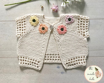 Flower Fairy Crochet Shrug Pattern: Baby Toddler Cardigan (PDF Pattern)