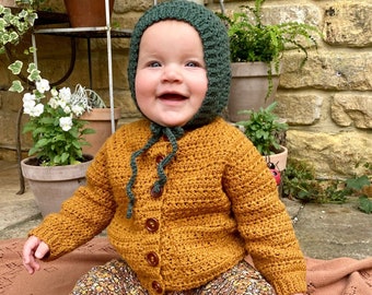 CROCHET PATERN PDF- Rudy Cardigan/ Crochet Baby Sweater/ Crochet Baby Cardigan