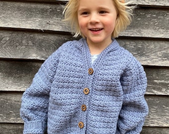 CROCHET PATTERN PDF- Diddy Cardigan/ Crochet Pattern/ Boys Crochet Sweater/ Girls Crochet Sweater/ Crochet for Baby