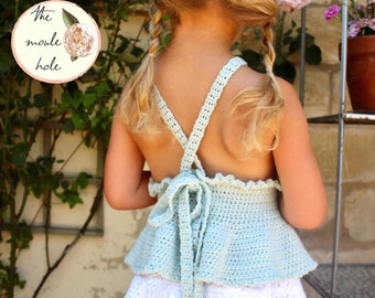 CROCHET PATTERN PDF- Sea Spray Top/ Summer Top/ Crochet Top/ Summer Crochet/ Easy Pattern/ Crochet for Baby/ Crochet for Toddler/ Cotton