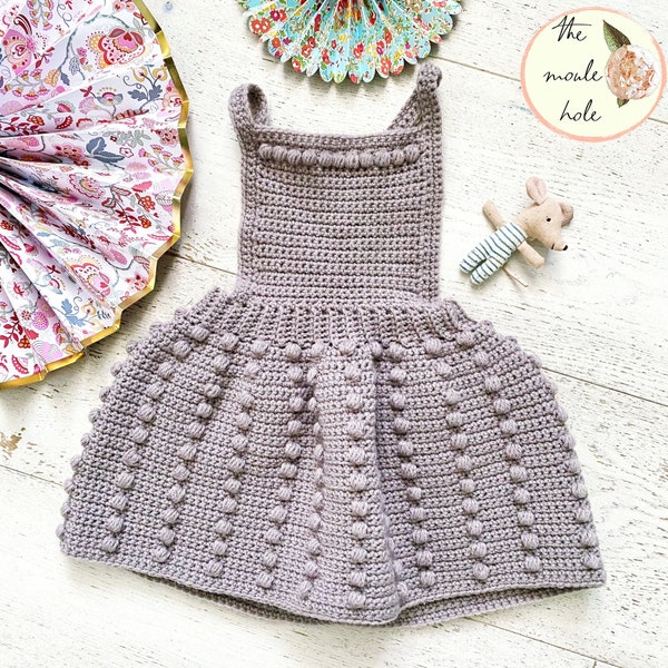 CROCHET PATTERN PDF- Dottie Dress, Baby Dress, Dress Pattern, Pinafore Pattern, Crochet Overalls, Crochet, Pattern, Crochet Dress, Baby Girl