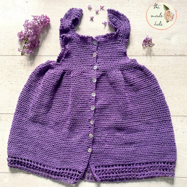 CROCHET PATTERN PDF- Forget Me Not Dress// Summer Dress// Crochet Dress// Girls Dress// Baby Dress// Crochet Baby Girl// 6 months - 10 years