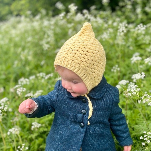 CROCHET PATTERN PDF- Bobby Bonnet / Crochet Baby Bonnet For Boys and Girls