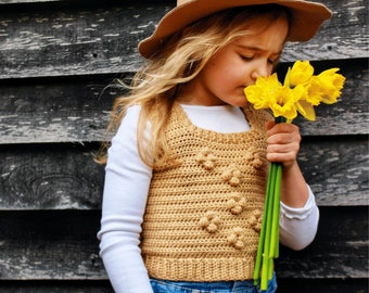 Charlie Vest Crochet Pattern: Easy Bobble Sweater Vest (PDF)