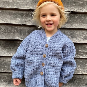 CROCHET PATTERN PDF- Diddy Cardigan/ Crochet Pattern/ Boys Crochet Sweater/ Girls Crochet Sweater/ Crochet for Baby