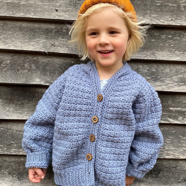 CROCHET PATTERN PDF- Diddy Cardigan/ Crochet Pattern/ Boys Crochet Sweater/ Girls Crochet Sweater/ Crochet for Baby