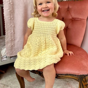 CROCHET PATTERN PDF- Josephine Dress, Crochet Baby Dress Pattern, Girl's Crochet Dress