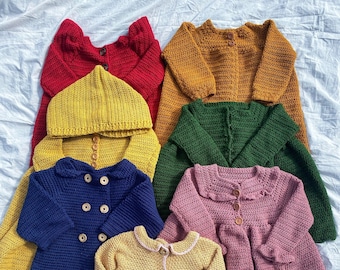 Autumn/ Winter Crochet Girl's Coats/Jacket/Sweaters/Jumpers- Pattern Bundle