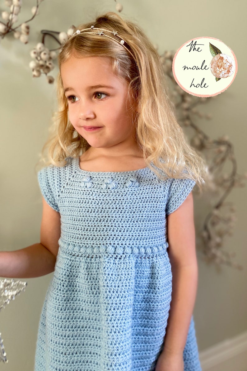 CROCHET PATTERN PDF-Snowberries Dress//Crochet Dress// Baby Crochet// Baby Dress Pattern// Easy Crochet Pattern image 6