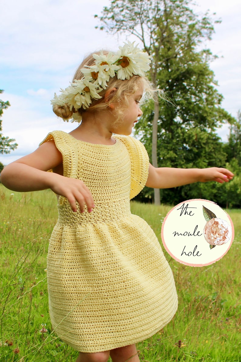 CROCHET PATTERN PDF-Flower Child Dress//Crochet Dress Pattern//Crochet Pattern Girls//Crochet Pattern Baby//Summer Crochet Pattern// image 3