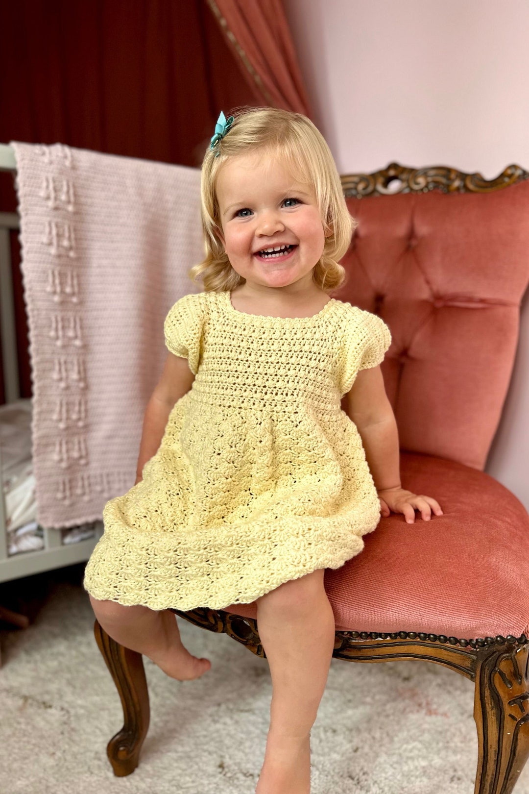 CROCHET PATTERN PDF Josephine Dress, Crochet Baby Dress Pattern, Girl's Crochet Dress